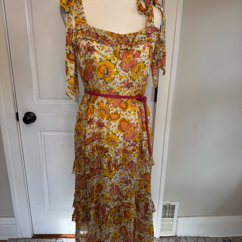 cleobella | ethereal pink, yellow and cream dress | size medium - Picture 4 of 8